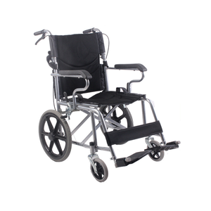 Foldable Steel Manual Wheelchair Lightweight Compact Durable with Hand Brake
