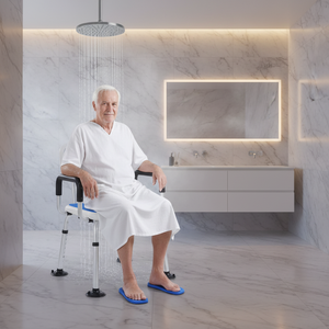 Rehabilitation Shower Commode Chair 6 Height Adjustable