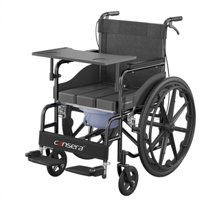 Foldable Manual Wheelchair Bedpan Tray Table